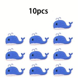 TEMU 10개의 파란 고래 모양 바다 자수 패치 - 만화 바다 동물 봉제 애플리케, 귀여운 물고기 다림질 수리 엠블럼, 옷, 가방, 재킷, 청바지, 드레스, DIY 의류 액세서리 | 장난기 있는 디자인 | 내구성 있는 원단, 해양 장식