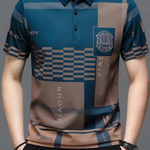 TEMU 남성 캐주얼 컬러 블록 반팔 폴로 셔츠, 칼라 디자인으로 여름철 골프를 즐기는 스타일리시한 스포츠 선수에게 완벽합니다.