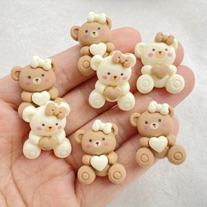 TEMU 생생한 8개 만화 리본 모양 하트 베어 레진 세트 - 공예, 귀걸이, 헤어 장식, 주얼리 제작, 스크랩북, 웨딩 장식에 완벽 - 동물 테마 장식