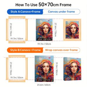 TEMU DIY 목재 캔버스 프레임 키트 - 쉬운 조립, 액세서리 포함, 유화 및 포스터용, 모던 홈 데코, 대형 작품 전시 가능, 15.7 .6인치 & 19.7 x 27.6인치, 폼 패키지 보호