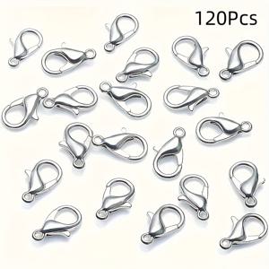 TEMU 120개 로브스터 클로스 - 넥슬, 팔찌, 발찌용 튼튼한 전기 도금 주얼리 커넥터 - 사용하기 쉬움, 안전한 고정, 주얼리 제작용 로브스터 클로스