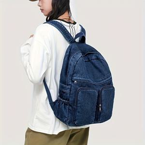 TEMU 빈티지 스타일 여성 백팩, 레트로 멀티 지퍼 백팩 선호 가방