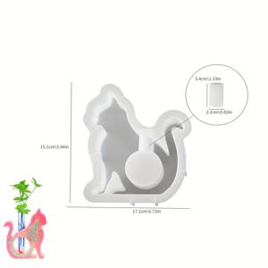 TEMU 고양이 모양 실리콘 바젤 몰드, 수소화 및 석회질에 적합 - 비정형 디자인, 완벽한 꽃 장식, 레진 캐스팅 몰드, 서있는/손을 들어올리는/두 개, 3가지 고양이 스타일