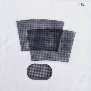 TEMU 1세트 블랙 메쉬 플라스틱 자수 및 DIY 핸드워븐 백 키트, 지갑 만들기 세트