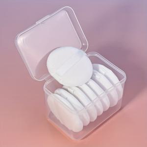 TEMU 보관 상자가 포함된 8개 소프트 벨벳 원형 메이크업 파우더 세트, 모든 피부 타입에 적합한 세척 가능한 메이크업 도구, 피부에 부드러움, 세척 용이, 완벽한 파운데이션 연출에 이상적, 크기 2.36인치