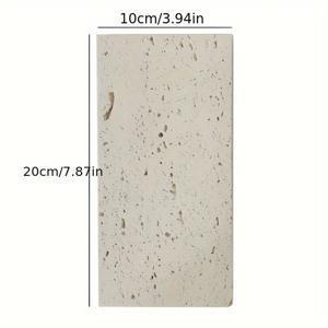 TEMU 장인 정신으로 제작된 천연 트라베르틴 구멍 스톤 주얼리 홀더 & 베이지 화장대 트레이 (메이크업, 귀걸이 디스플레이용), 미끄럼 방지 코스터 + 다용도 사이즈 마블 큐브 장식 블록 (홈 오피스, 책꽂이, 문 막이, 와비 사비 선반 데스크 만텔 장식용)