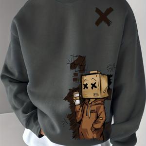 TEMU 재미있는 만화 프린트가 돋보이는 루즈핏 스웨트셔츠입니다. 가을, 겨울철에 직장이나 모임에서 캐주얼하게 착용하는 남성을 위해 완벽합니다. 착용하면 가장 스타일리시한 남성으로 변신할 수 있습니다. 맛있는 스타일을 가진 사람들에게 필수품이며, 선물로도 좋습니다.