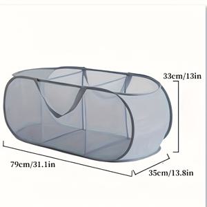 TEMU 공간절약형 팝업 세탁바구니, 넓은 입구와 측면 포켓-통기성 좋은 튼튼한 메쉬 바구니, 옷, 장난감 등에 적합-기숙사, 여행 및 가정용 수납에 적합, 세탁바구니, 세탁바구니, 세탁바구니