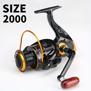 TEMU DC 유니버설 메탈 릴, 5.2:1 기어비, 낚시 릴, 왼손/오른손 사용자 모두에게 적합, 서핑 낚시 릴, 26 Lbs 드랙력, 낚싯줄 릴, 블랙 & 골드 색상, 낚시 장비, 루어 릴, 내구성 좋은 낚시 장비