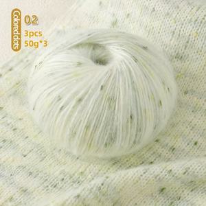 TEMU 밸류 팩: 무지개 빛깔 폴카 도트 모헤어 원사, 폴카 도트 향기로운 바람 모헤어, 컬러 모헤어, 긴 모헤어, 공예품 재료용, 패셔너블한 스웨터, 스카프, 모자, 숄, 재킷, 오픈워크 재킷, 의류 액세서리 뜨개질용. 원사볼, 3다汗*50g, 150g