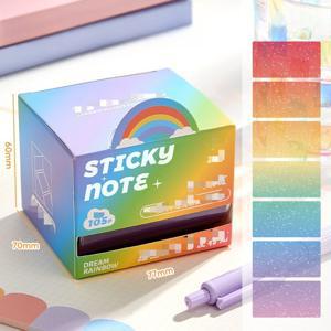 TEMU 105개 진주 투명 스티커 메모, 풀아웃 스타일, 학생 및 사무실 사용에 적합한 미적 감각, 메시지 남기기, 메모, 플래너 및 앨범 장식, 중요한 부분 강조를 위한 찢을 수 있는 메모지 스티커