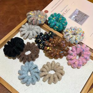 TEMU 3개입 털실 폰 스트랩 머리끈, 간편하고 튼튼한 플러시 헤어 밴드, 귀여운 머리끈