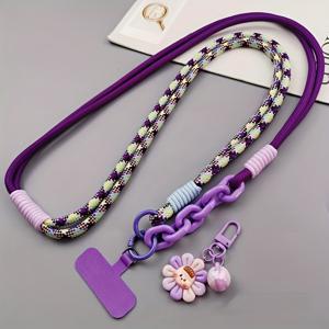 TEMU 조절 가능한 크로스바디 튼튼한 브레이드 휴대폰 스트랩 | 폴리아미드 소재, 다용도 카메라 끈, 간섭 없는 옆면 걸이