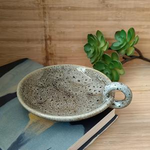 TEMU 손잡이가 달린 빈티지 세라믹 캔들 홀더 - 사제 및 향을 태우기 위한 원형 농가 스타일 접시 트레이, 다양한 기념일 (할로윈, 크리스마스, 추수감사절, 부활절)에 적합 - 명상실을 위한 내구성이 뛰어난 세라믹 홈 데코