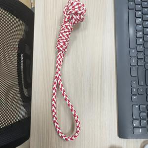 TEMU 강력한 대형견 장난감—두꺼운 넓은 직조 로프 볼과 빨간 줄무늬 패브릭 커버, 무독성 및 씹기 방지 인터랙티브 장난감, 모든 견종, 강아지, 성견에 적합