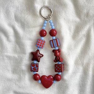 TEMU 인스타 스타일 곰돌이 하트 폰 펜던트 | 카메라 가방 펜던트, 키체인 펜던트, 고급스러운 걸이 장식, TPU 재질