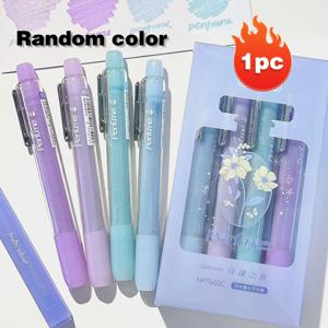 TEMU 1개, 플래시 향수 하이라이터, 형광 젤 펜 모란디 멀티컬러 틸트 마커, 학교 시즌 사무용 문구, 스크라이빙 및 마킹용 와이드 헤드 컬러 필기구