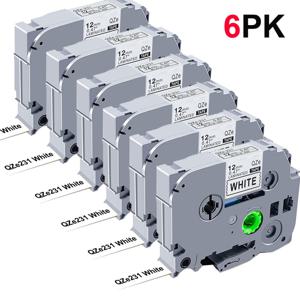 TEMU 6팩 TZ 231 테이프 라벨 메이커 테이프 12mm 0.47 라미네이트 화이트 P--Touch 라벨 메이커 테이프 TZe-231 라벨 메이커 PT-D210 PT-H110 PT-D400 PT-D600 PT-P700 블랙 온 화이트 8m 26.2ft