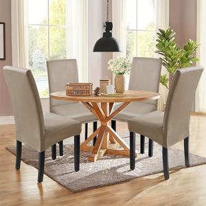 TEMU 4개입/6개입 단색 고탄력 풀커버 식탁 의자 커버, 고탄성 및 고양이 긁힘 방지 일반용 의자 커버, 레스토랑, 거실, 호텔에 적합(120gsm)