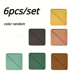 TEMU 6개 PU 가죽 코너 북마크, 페이지 코너 북마크, 사무실 학교 가정용 북마크 클립 여성 독서광 선물 북 애호가 (색상 랜덤)