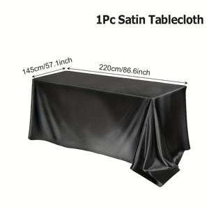 TEMU 1개 새틴 테이블 커버, 러스틱 웨딩 행사에 이상적, 약혼, 프로포즈, 기념일 생일 파티, 가정 식사 공간 및 호텔 레스토랑 장식에 적합, 단색 직사각형 디자인