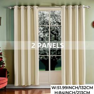TEMU 2-패널 단색 커튼, 열차단 및 자외선 차단 기능 - 그로멧 탑, 거실, 침실, 주방, 욕실에 완벽 - 모던 로맨틱 홈 데코
