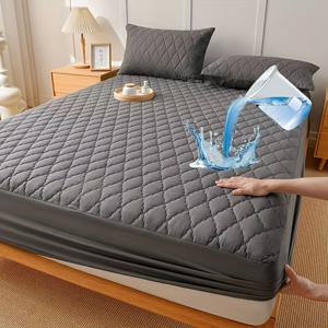 TEMU 1개 초음파 엠보싱 매트리스 보호 커버 - 두꺼운 전체 커버리지 방습 및 방뇨 침대 커버, 세탁기 사용 가능한 매트리스 커버, 침구 보호, 모던 침구, 튼튼한 원단