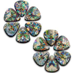 TEMU 베이스 기타용 다양한 보석 나비 모양 피크 12개 세트 (0.46, 0.71, 1.0mm 사이즈), 어쿠스틱 기타 및 우쿨렐레에 적합