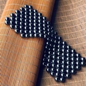 TEMU 호랑이 눈 마스크 - 수공예 천연석 비즈 디자인, 남녀 공용 매끄러운 일상용 액세서리, 일상용 마스크|천연석 마스크|줄무늬 패턴 액세서리