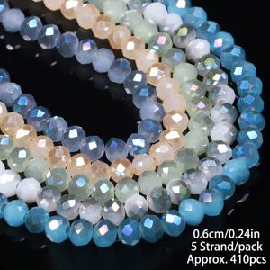 TEMU 5줄 6-8mm AB 컬러 체인징 오스트리아 인공 비즈 - DIY 주얼리 만들기, 팔찌, 목걸이, 휴대폰 체인을 위한 반짝이는 루스 스페이서 비즈 - 발렌타인데이 선물, 목걸이 제작용, 매끄러운 마감, 패션 애호가를 위한 구슬 공예 재료
