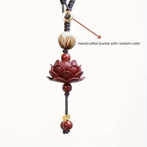 TEMU 무작위로 보내는 걸이 로프와 함께. 로프의 액세서리에 약간의 차이가 있을 수 있으며, 이는 정상입니다. 이국적인 스타일의 선물. 연꽃 매력 키체인과 휴대폰 액세서리용 진사 - 수제 빨간 구슬 디자인, 남녀 모두에게 적합한 완벽한 선물