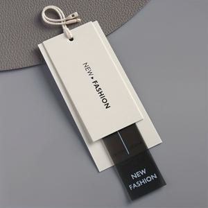 TEMU 10개 간단한 범용 의류 행거 태그, 두꺼운 검정/흰색 부드러운 접착식 옷걸이 태그, 두꺼운 옷 걸이 카드로 적합, 제거 방지 의류 행거 태그, 가격 라벨을 편리하게 붙일 수 있음, 로프가 있는 천공