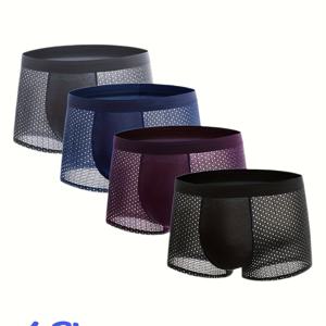 TEMU 남성용 부드럽고 통기성 좋은 속옷 4팩