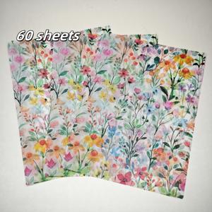 TEMU 20/60장, 수채화 꽃무늬 선물 포장 티슈, 20'' x 14'' 크기의 결혼식, 부활절 선물, 공예품, 생일 선물 포장지, 기념품 가방 채우기, 파티 선물에 적합