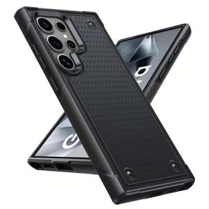 TEMU 휴대폰 케이스 - 삼성 갤럭시 S25, S24, S23FE, S22, S21FE, S20FE, S10 Ultra Plus, A54, A25, A24, A15, A14 5G 및 4G 시리즈에 적합한 우아한 듀얼 레이어 충격 방지 휴대폰 케이스