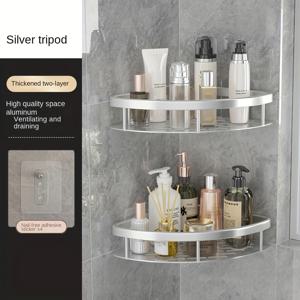 TEMU 2개입 공간 절약형 코너 선반 - 드릴 불필요 벽걸이 욕실 및 주방 수납 랙, 모던 블랙 페인트 엔드, 화장품, 칫솔 및 치약 보관에 적합, 모던 홈 정리 솔루션