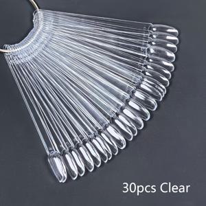 TEMU 30개 투명 아크릴 인조 네일 팁 - 자연스러운 팬 모양, DIY 젤 폴리쉬 스왓치 디스플레이 및 매니큐어 연습용, 내구성 강화 & 무향, 우아한 디자인의 미용 액세서리