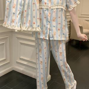 TEMU 스탠다드 사이즈 토끼 수박 인형 칼라 3종 세트 (패드 브라 포함), 봄/가을 착용 가능한 홈 세트