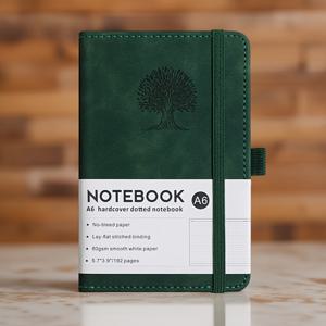 TEMU 휴대용 A6 노트북, 하드커버 가죽 커버, 192페이지 (저널링용) - 업무 회의, 학생 필기, 비즈니스 업무, 데일리 저널링에 적합