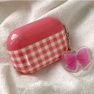 TEMU 체크 무선 에어팟 프로 2 케이스, 에어팟 3 및 아이팟 헤드폰 호환