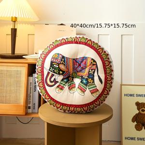 TEMU 빈티지 에스닉 스타일 쿠션 소파 거실 라이트 럭셔리 다다미 포턴 쿠션 요추 지지 라운드 베개