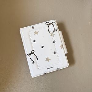 TEMU 3인치 눈꽃 사진 앨범, 버튼 클로저 접이식, 한국 스타 사진 보관 북, 대용량 최대 40장 수납, 가족 여행 즉석 사진 앨범