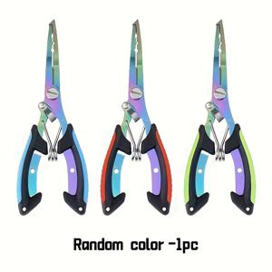 TEMU 스테인리스 스틸 다기능 도구 - 헤비 듀티 낚시 플라이어, 라인 커터, 캔 오프너, 인체공학적 미끄럼 방지 그립, 내구성 있는 녹 방지 티타늄 코팅, 캠핑, 낚시, 야외 활동에 적합한 휴대용, 배터리 없음