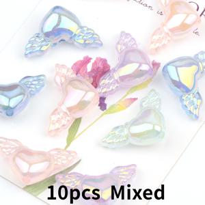 TEMU 10개 투명 젤리 날개 구슬 - DIY 액세서리, 팔찌, 목걸이, 귀걸이, 헤어 액세서리, 신발 & 의류 장식용 아크릴 날개형 루즈 비즈 - 공예용 구슬 (10개)