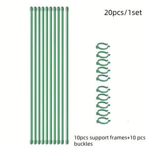 TEMU 20개/1세트, 나비 난초 고정 성장 브래킷, 지지 브래킷 10개 + 고정 버클 10개, 토마토, 오이 등 식물 또는 채소 재배 및 고정에 적합