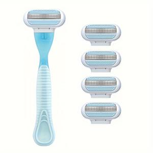 TEMU 비키니 전용 여성용 면도기, 삼중 스테인리스 스틸 블레이드 교체형 헤드, 사타구니, 겨드랑이, 다리털 제거용, 미용실 및 여행 필수품