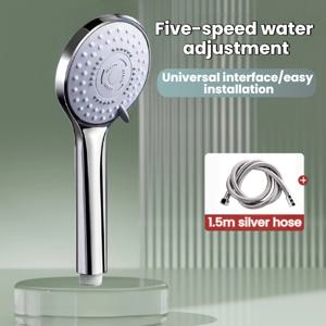 TEMU TATUKIKO 핸드헬드 샤워 시스템 4단계 조절식 물 흐름, ABS 플라스틱 샤워기 및 무타공 브라켓, 욕조용 호스 커넥터 포함, 2개/3개 세트, 스파, 욕실 설비 설치용, 샤워 전용
