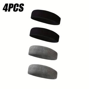 TEMU 4개 야외 스포츠 땀 흡수 타월 헤어밴드, 남성용 패셔너블 피트니스 요가 머리띠, 피트니스, 런닝, 농구에 적합