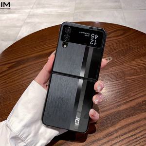 TEMU 휴대폰 케이스 - 회색-검은색 패치워크 텍스처의 창의적인 장식 패턴, 높은 미적 매력, 그리고 실용성을 갖춘 디자인. 삼성 갤럭시 Z Flip3, Z Flip4, Z Flip5, Z Flip6, Z Fold2, Z Fold3, Z Fold4, Z Fold5, 그리고 Z Fold6용으로 설계되었습니다.