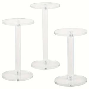 TEMU 아크릴 디스플레이 스탠드 3개 세트, 원형 투명 데스크탑 정리함, 다기능 화장품 및 주얼리 정리함, 가정 및 매장 사용에 적합